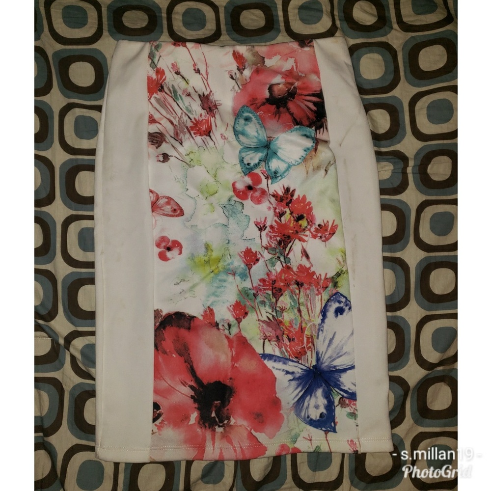 Forever 21 floral pencil skirt